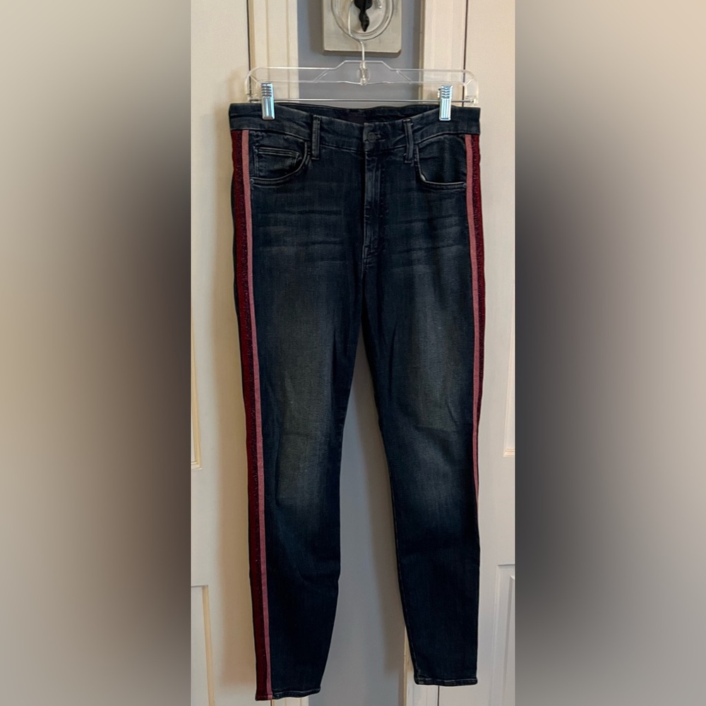 MOTHER High Waisted Looker Here Kitty Kitty Racer Jeans